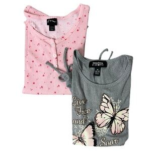 Art Class Light Pink (8/10) & Grey Beautees Short Sleeve (8/10) Bundle